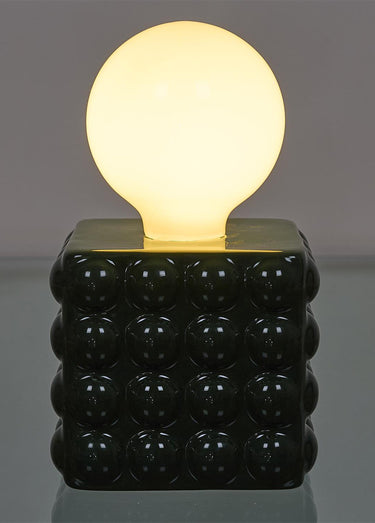 Lampe cube céramique nomade à piles Vert
