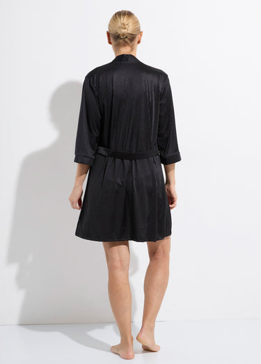 Déshabillé chic en satin rayé Noir