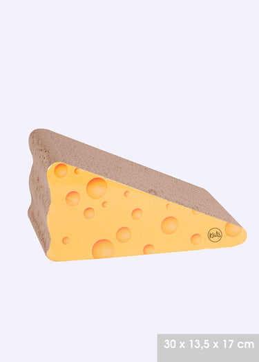 Griffoir carton en forme de fromage Jaune