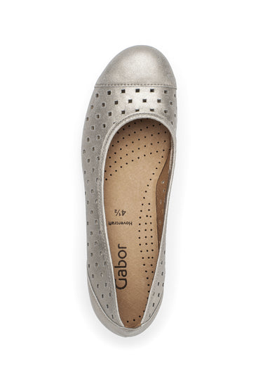 Ballerines cuir ajouré, antidérapantes Bronze