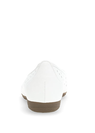 Ballerines cuir ajouré, antidérapantes Blanc