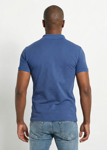 Polo homme manches courtes maille piquée Bleu