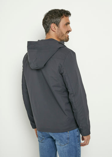 Veste déperlante chaude à capuche Marine