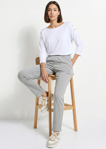 Legging coton stretch taille élastiquée Chine Gris