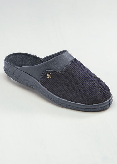 Chaussons mules largeur confort velours Velours Marine