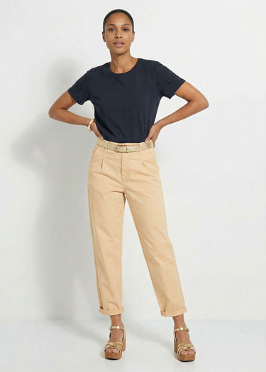 Jean couleur taille haute stretch Beige