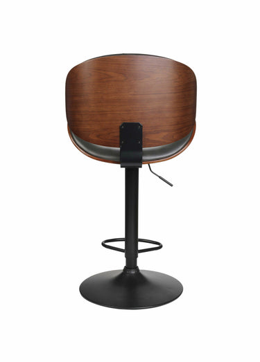 Chaise de bar simili cuir et bois Noir