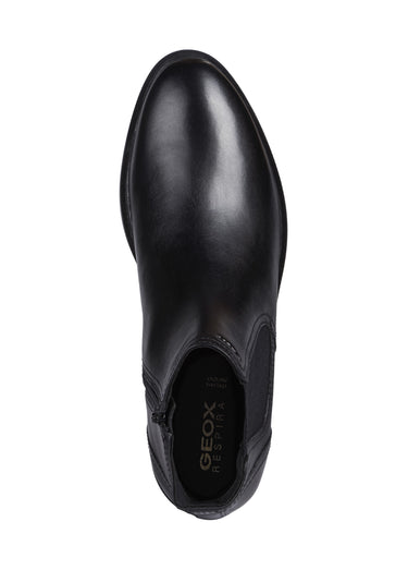 Boots Chelsea classiques en cuir lisse Noir