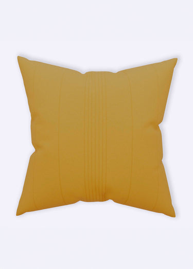 Housse de coussin bachette coton, motif lignes Moutarde