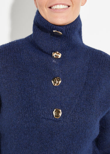 Pull camionneur avec laine + boutons métal Marine