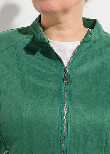 Veste courte suédine style perfecto Vert