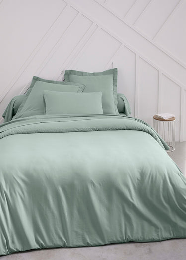 Taie d'oreiller coton unie Celadon