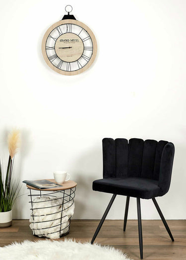 Chaises velours dossier capitonné 1G Noir