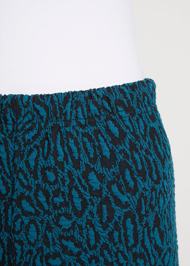 Legging taille élastiquée jersey extensible Jacquard Lagon/Noir