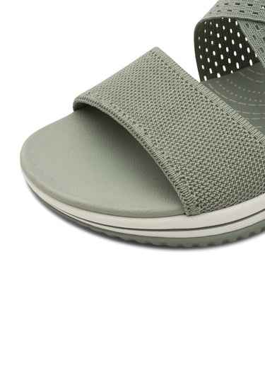 Sandales larges brides mesh et élastiques Sauge