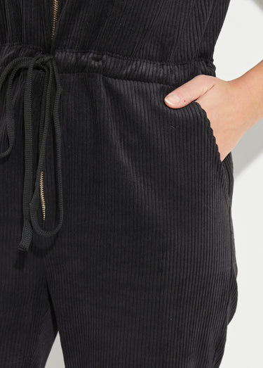 Combipantalon en velours à grosses cotes Noir
