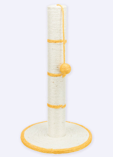 Tronc à griffer sisal + balle, pour chat Jaune