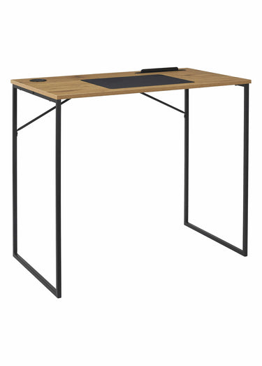 Bureau épuré, métal et plateau bois Marron/Noir