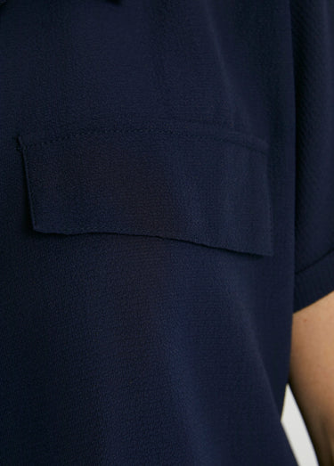 Combi-pantalon unie taille élastiquée Uni Marine
