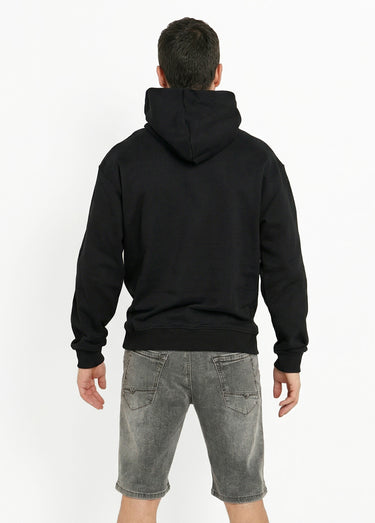 Sweat à capuche, broderie cœur poitrine Noir
