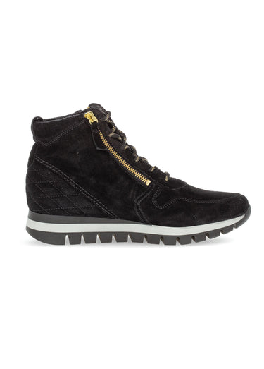 Baskets montantes cuir velours Noir