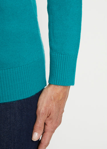 Pull doux col roulé manches longues Vert
