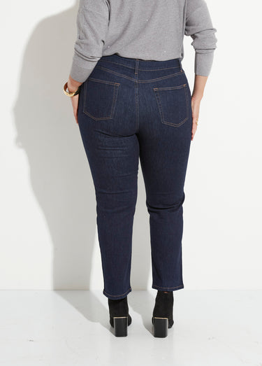 Jean mom en denim, spécial GRANDE TAILLE Bleu Brut