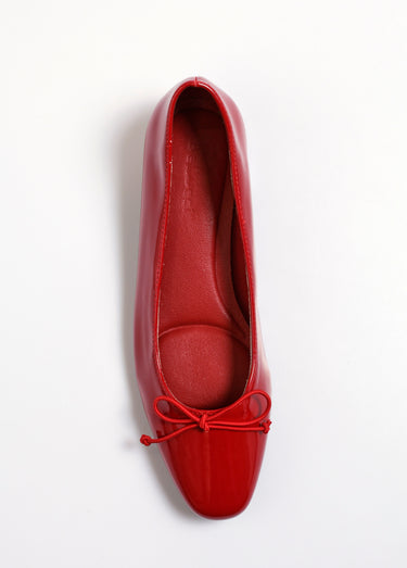 Ballerines vernies pointues petit talon Vernis Rouge