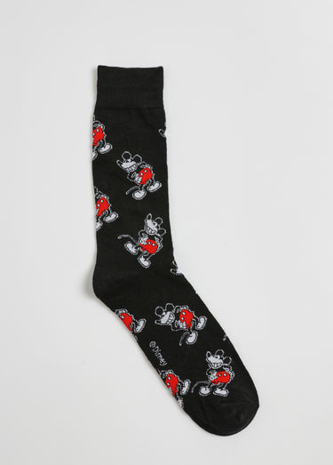 Chaussettes fantaisie, thème Mickey Mouse Imprimé noir