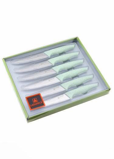 6 couteaux à steak lame acier 23,5cm Wheat Vert