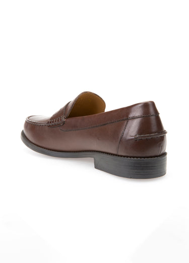 Mocassins classiques en cuir avec patte Brun Fonce