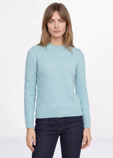 Pull chaud court col montant maille épaisse Vert