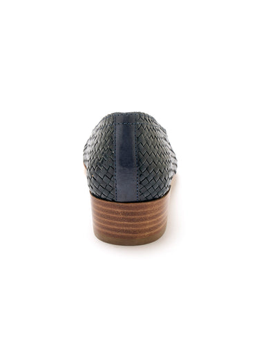 Escarpins cuir tressé largeur confort Marine