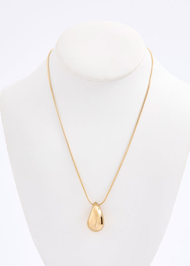 Collier pendentif goutte acier inoxydable Dore