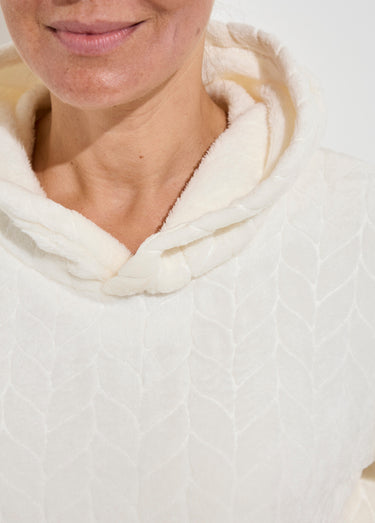 Pyjama chaud polaire avec haut sweat Blanc