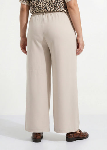 Pantalon en twill léger coupe large Ecru