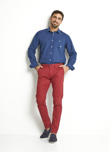 Pantalon chino poches italiennes Bordeaux