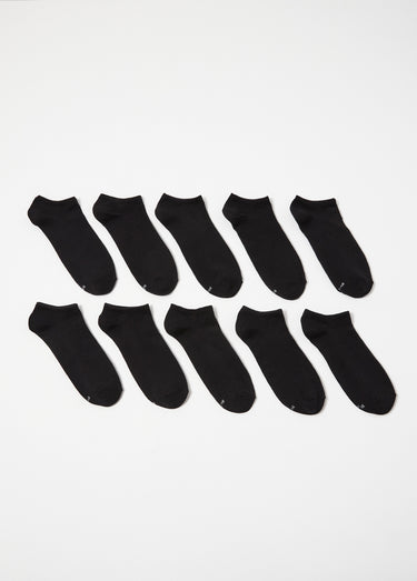 Socquettes unies en coton majoritaire Noir