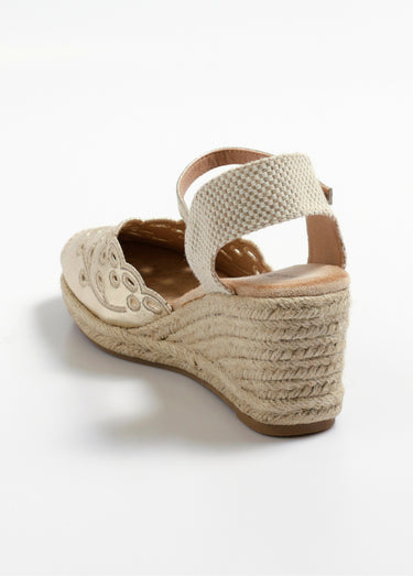 Espadrilles compensées détails ajourés Dore