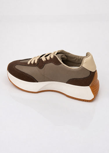 Baskets style joggers multi empiècements Marron