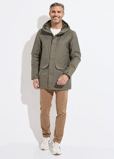 Parka à capuche intérieur fourrure Kaki