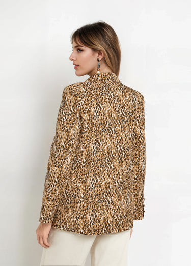 Veste imprimé arty, col tailleur Camel Imprime