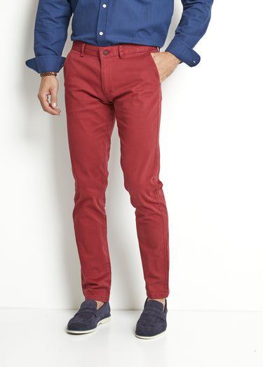 Pantalon chino poches italiennes Bordeaux