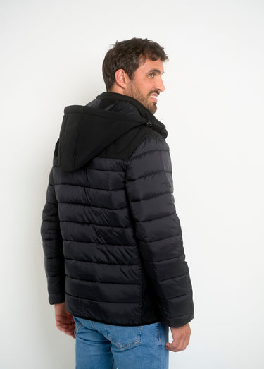 Doudoune chaude zippée à capuche Noir