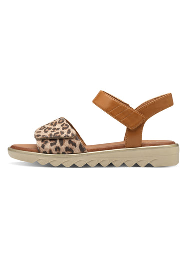 Sandales confortables semelle compensée Leopard