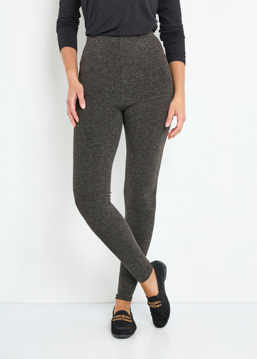 Legging long ceinture élastiqué maille chaude Gris Chine