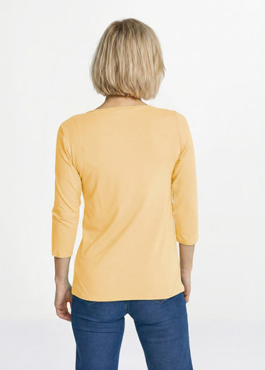 T-shirt manches 3/4 clouté fantaisie Jaune