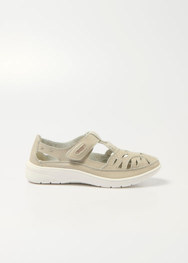 Sandales confortables en cuir avec bride Gris Clair