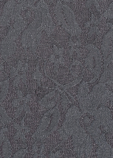 Coupon tissu habillement, jersey dentelle Anthracite