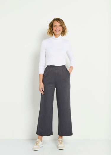 Pantalon large confort maille polo Gris